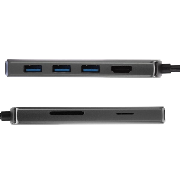 6-i-1 Dockningsstation Mörkgrön Multifunktionell Typ C till HDMI Högupplöst Hubb Adapter