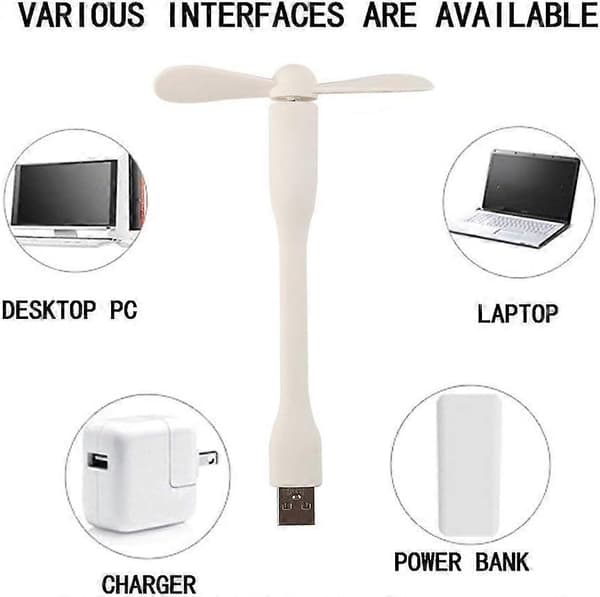 6-pack Mini USB-fläkt Bärbar Flexibel Kylfläkt för Dator PC Laptop Power Bank