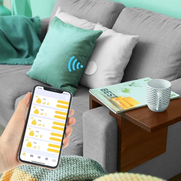 5-pack Portable GPS Tracker Mobile Tracking Anti-Loss Smart Device Key Finder GPS Locator for Pets, Wallets and Keychains White