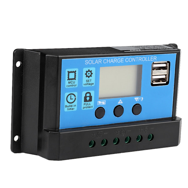 30A 12V 24V Auto Aurinkoenergian Lataussäädin PWM-ohjain (30A)