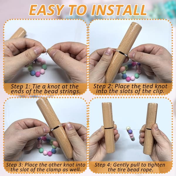 Bracelet Knotting Tool Kit: 2-Piece Wooden Craft Tool Set