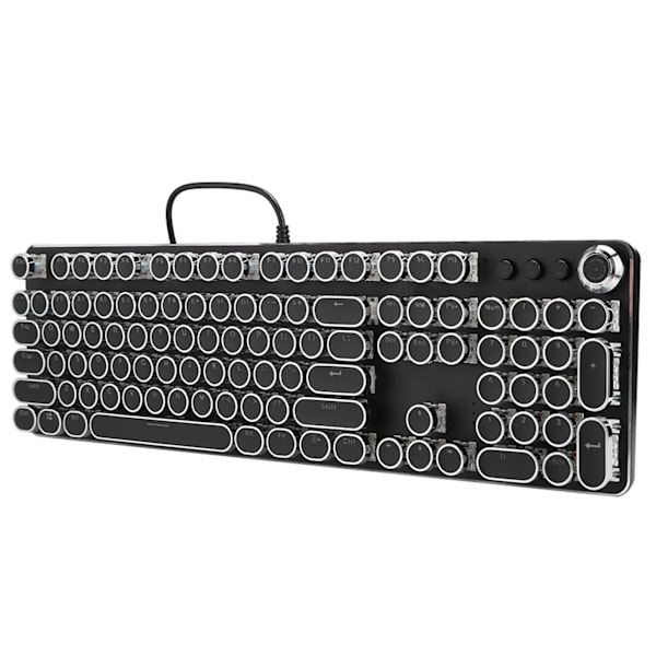 104 Tangenter Retro Stil Elektropläterat Tangentbord Mekaniskt Gamingtangentbord med Ljuseffekt