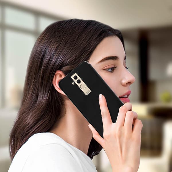 Etui med vindue til Huawei P20 Tidsvisning Videostativ Sort