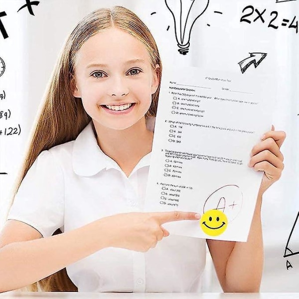 1000 runde smiley-belønningsmærkater til lærere og studerende