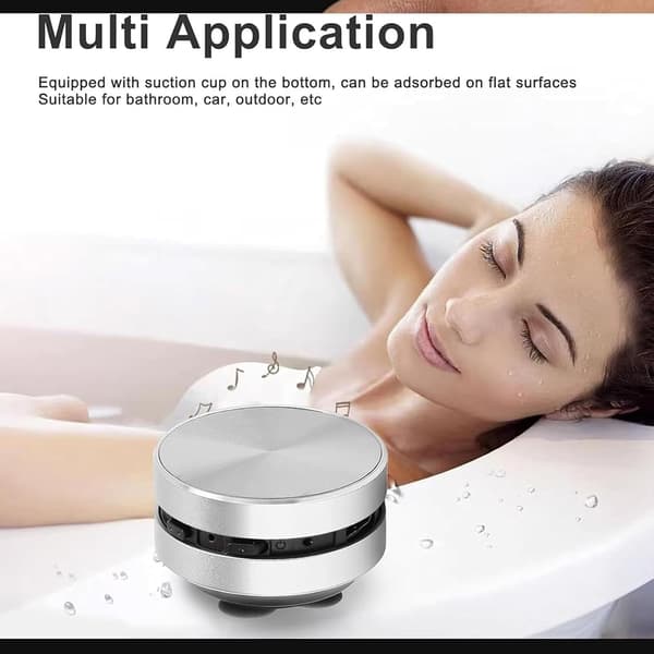 Mini Bone Conduction Speaker, Portable Stereo Bass, Small Bluetooth Speaker with Suction Cup, Suitable for Home and Office