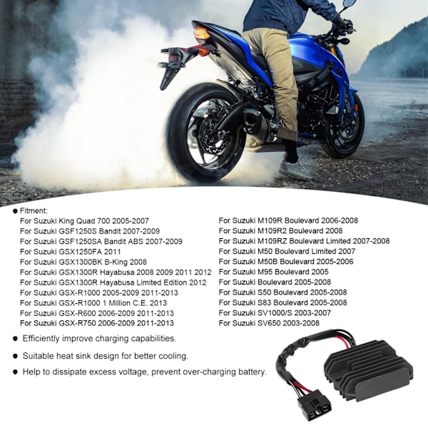 Moottoripyörän jännitteensäädin-suuntaaja sopii Suzuki SV650 GSF1250S M109R:lle