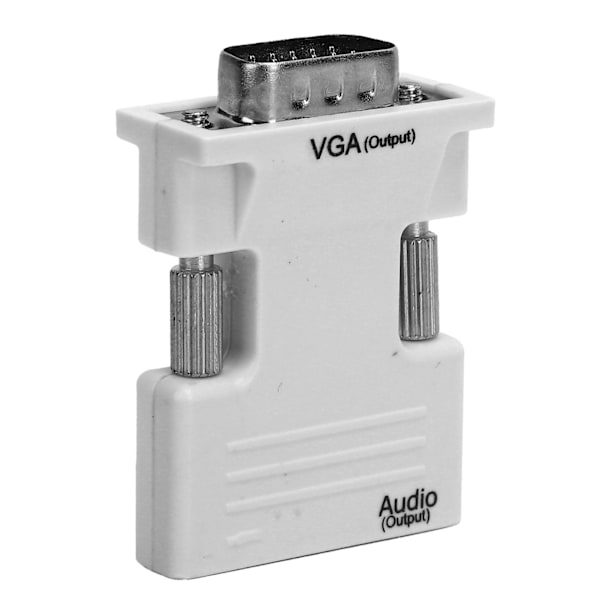 High Definition Multimedia Interface till VGA-omvandlare Hona till Hane HD Ljudkabel Adapter Vit