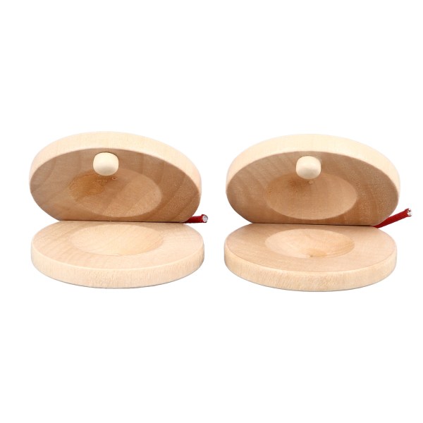 2 st Trä Finger Castanet Slagverksinstrument Finger Castanet för Barn Tidig Utbildning