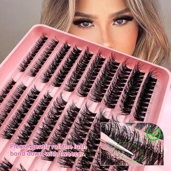Eyelash Extensions - Cluster Lash Extension Set - False Eyelashes - 300 Fluffy Volume Lash Clusters - 8-16mm Mix - 3 Styles - 60D + 80D + 100D