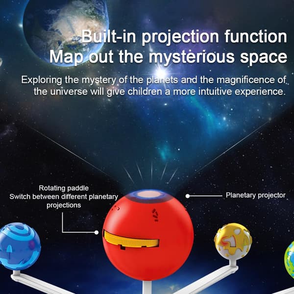Børns solsystemmodel DIY mobil planeter planetarium solsystem med 8 solplaneter undervisningsrekvisitter pædagogisk legetøj 0.6