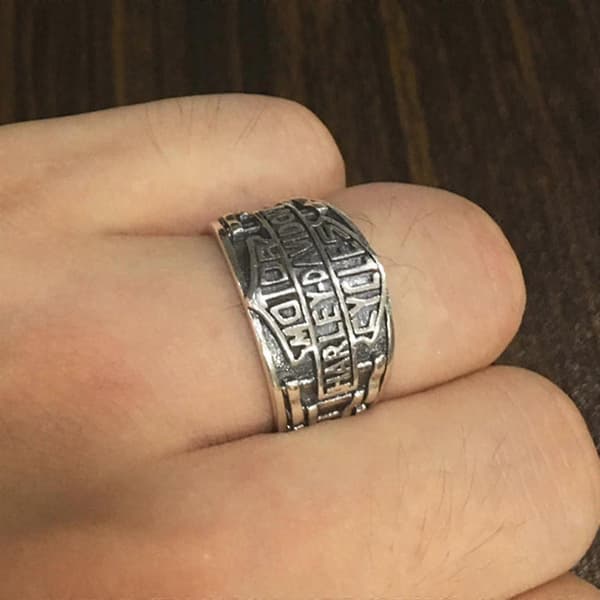 Harley Signetring, 925 Sterling Sølv Bikerring