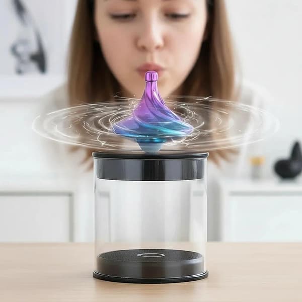Wind-up Spinning Top Stress Relief Toy - Two-Tone Colorful (Boxed)