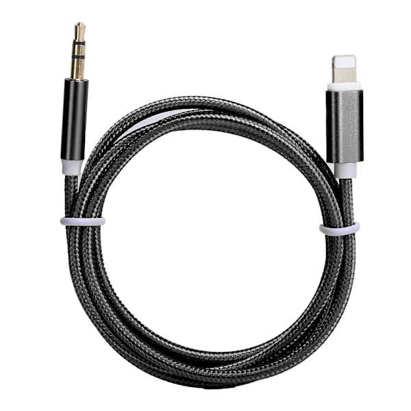 AUX-kabel för bil för IOS 12 3,5 mm AUX-ljud till IOS-gränssnittsadapter Nylonflätad kabel Svart