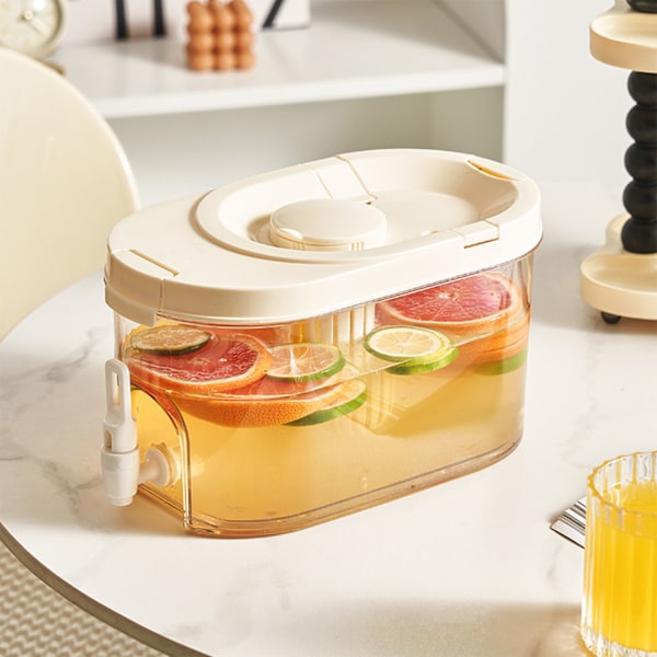 Plastik Drikkevare Dispenser Drikkevare Dispenser Kold Drikkebeholder til Frugt Tekande Lemonade Drikkebeholdere Køkken Hjem Elliptisk