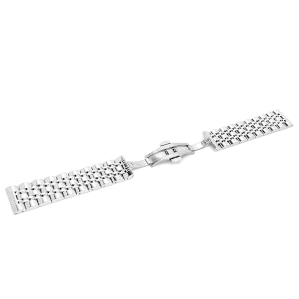 Rostfritt stål klockarmband silver solid justerbart fjärilslås ersättningsarmband 23mm