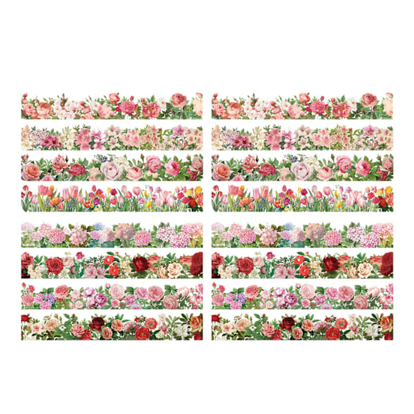 4 Sheet Natural Flower Stickers for Scrapbook Journaling Photo Albums Notebooks Envelopes DIY Craft Daily Planner Red