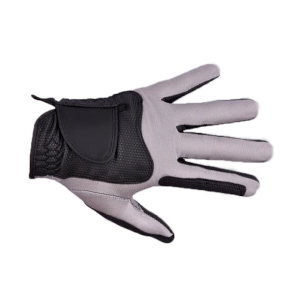 Golfhandske Vänster Hand Polyester Hög Elasticitet Andningsbar Tvättad Enstaka Golfhandske för Män Kvinnor Svart Grå L