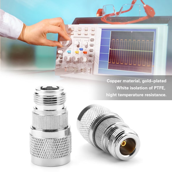2st Typ N Hona till BNC Hane RF-kontakt Koaxialadapter Testomvandlare
