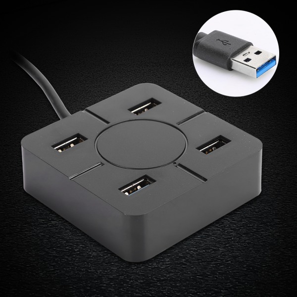 Hubb USB3.0 Splitter 4-i-1 Dockingstation 4-Port Flerfunktionell Laptoptillbehör för ExpansionSvart