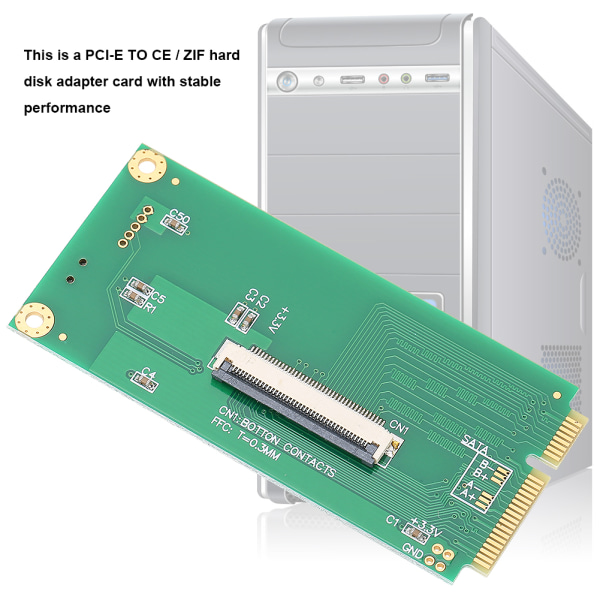 PCI E til CE-adapterkort PCI E til ZIF-overførselskort med 2 stk. fleksible fladkabler