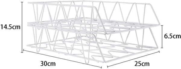 2-Tier A4 Letter Trays Metal Stackable Office Desk Organization Shelf File Holder Magazine Rack Paper Organizer White White