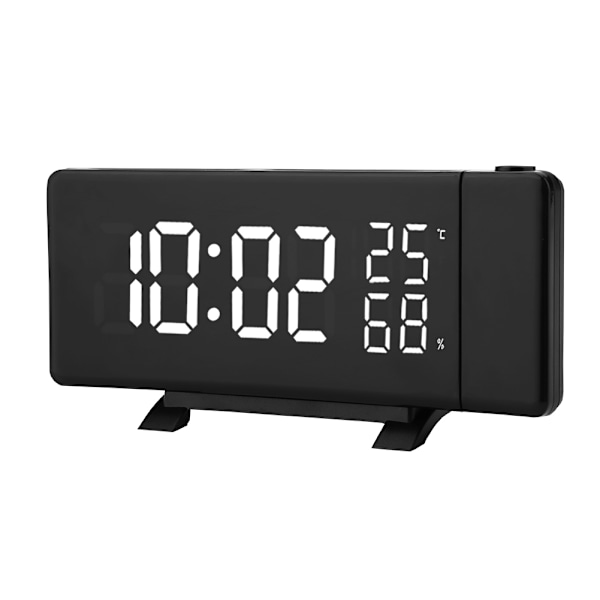 Digital Klocka 3 Färgs Projektion LED Växlingsdisplay Tid Klocka Temperatur Luftfuktighet FM Radio 12