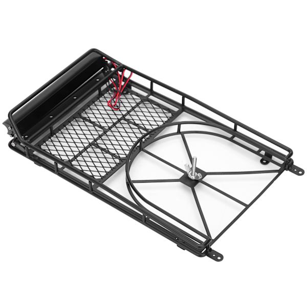 RC Crawler -auton metallinen kattoteline tavarateline 10 LED-valonauhalla HSP/Traxxasille