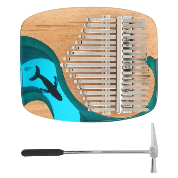 Kalimba Thumb Piano Whale 17-tangenters musikinstrument med mærkat til børn, begyndere