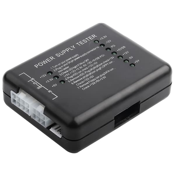 Strømforsyningstester 20/24 Pin HDD SATA FLOPPY for datamaskin