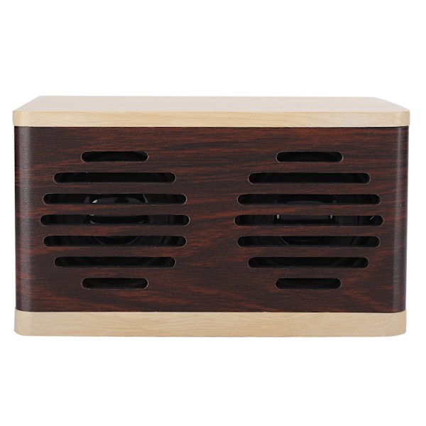 D7 Puuta jäljittelevä kannettava subwoofer-minikaiutin Bluetoothilla, audio- ja latauskaapelilla