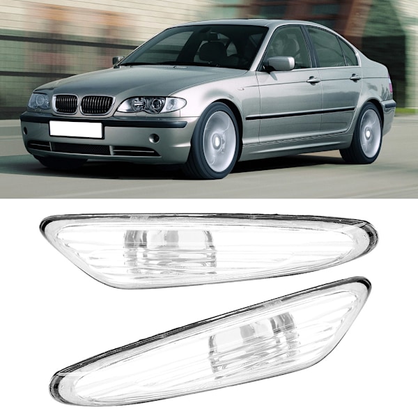 1 Par Blinkersida Markörlampa Skydd 63137165915 63137165916 Passar för E46 325i Transparent