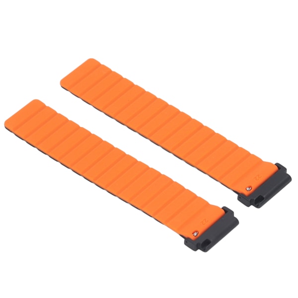 Silikonarmband för Garmin Forerunner 955, Justerbart Magnetiskt Armband för Vandring, Svart Orange