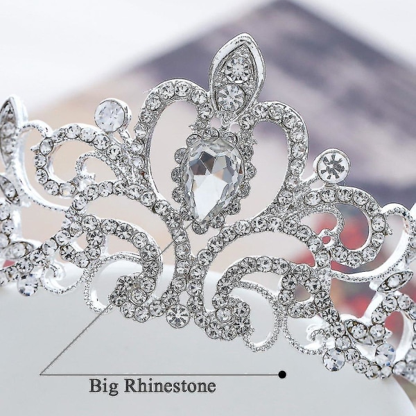 Crystal Tiara Crown strassit kampa häät morsiamen kruunu