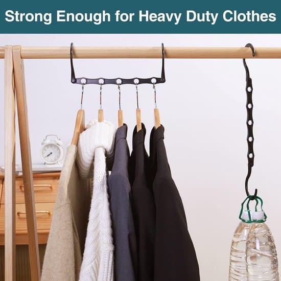 6 Pieces Magic Hangers - Space Saving Hangers - Closet Space Saver Hanger Organizer - Multi Hangers - Sturdy Plastic - 360 Degree Rotatable