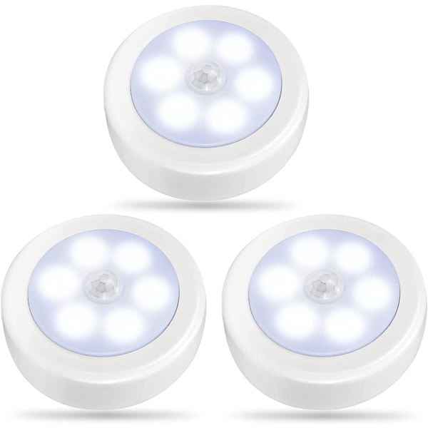 LED garderobslampor, nattlampor batteridrivna, batteridrivna skåplampor White