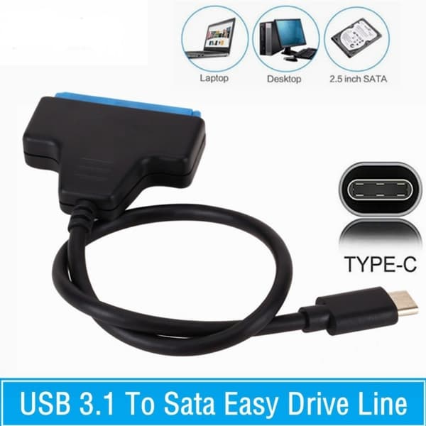 USB 3.0 til SATA 3-adapter, SATA til USB 3.0-adapter, egnet for 2,5-tommers harddisker