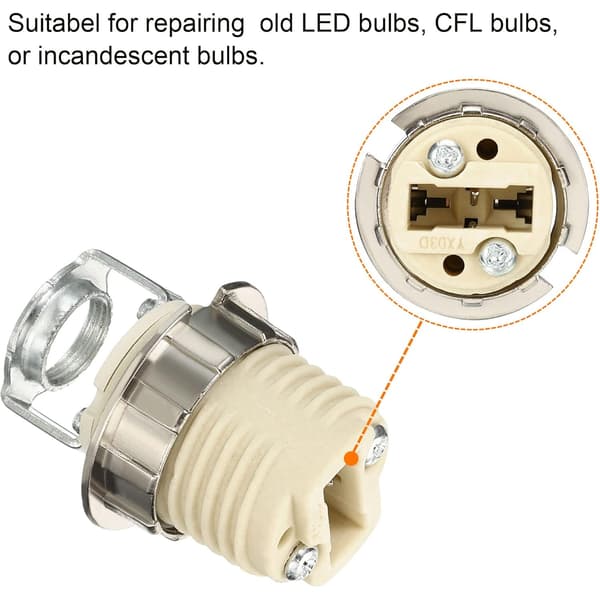6-pakning G9 lampeholder med feste, keramisk gjenget G9 halogen