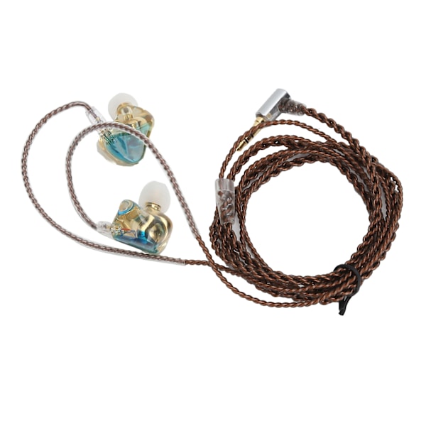 Dynamiska Resin Hörlurar 2 Pin HIFI Monitor Gaming Headset E-Sport Hörlurar med Mikrofon (Blå)