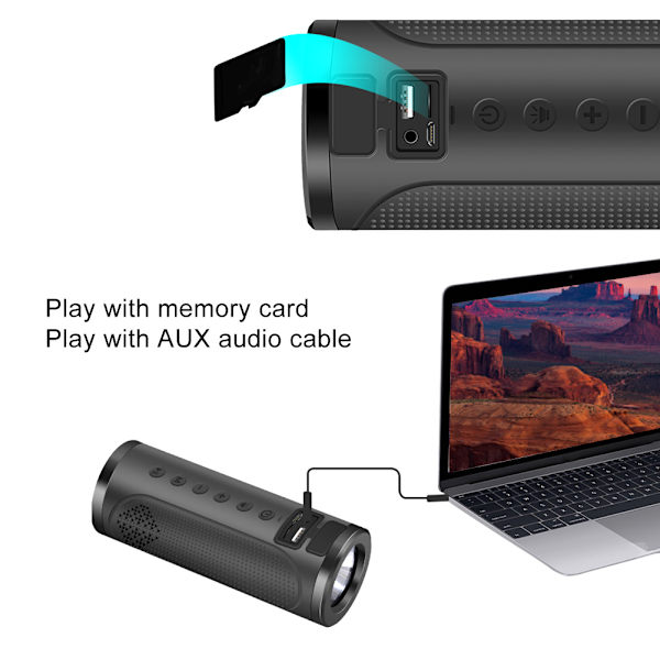 X12 Portabel Utomhus Cykling Trådlös Bluetooth Subwoofer Ridutrustning Högtalare Minneskort