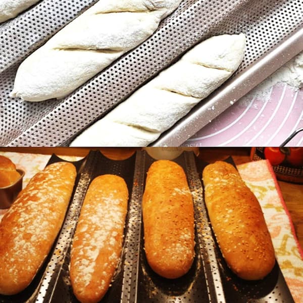 Non-stick Perforeret Baguettebageplade: Essentielt Tilbehør til Perfekte Hjemmelavede Baguetter 0.5