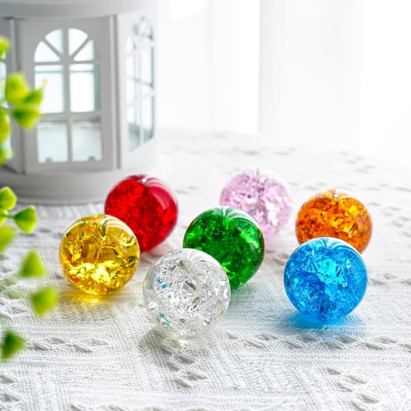 7 Farver Chakra Krystalkugle med Træbase LED 40mm Natlampe Boligindretning Gave til Mor