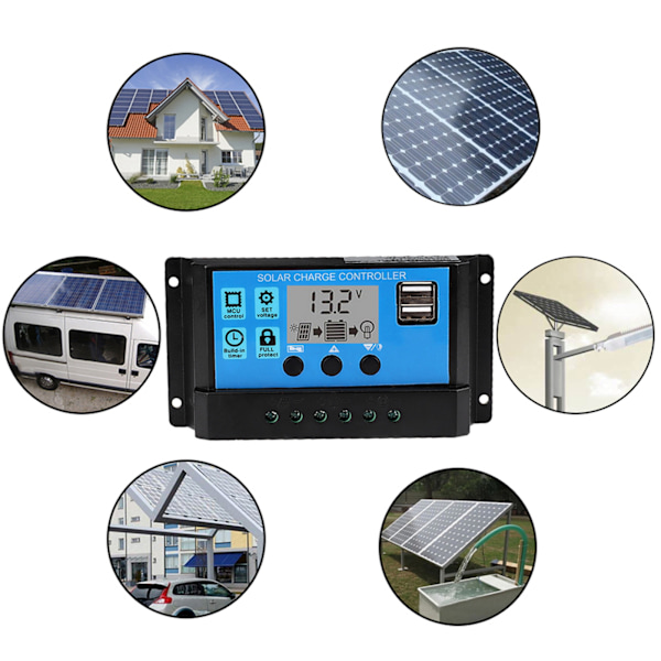 30A 12V 24V Auto Aurinkoenergian Lataussäädin PWM-ohjain (30A)