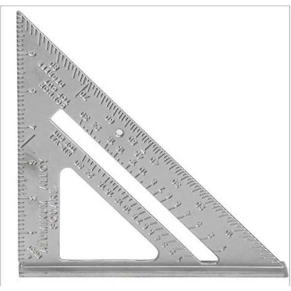 Ruostumattomasta teräksestä valmistettu kolmioviivain - puuntyöstön mittaustyökalu, 45/90 asteen yhdistelmäkiinnike