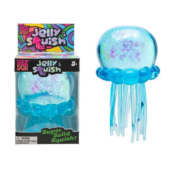 Fuzz Ball Stressleksak – Blød klembar sensorisk legetøj til angstlindring og fidget Lilla jellyfish blue