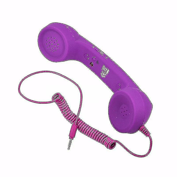 Retro 3.5mm Mobile Phone Handset with Microphone Purple