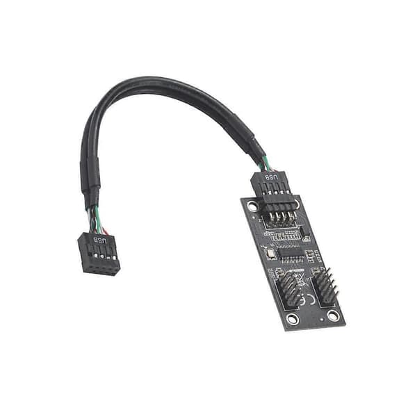 USB-hub USB-splitter USB 2.0 9-pin til dobbelt 9-pin hub-adapter riser bundkort USB 9-pin stik 1 til 2 forlængerkabel - WELLNGS
