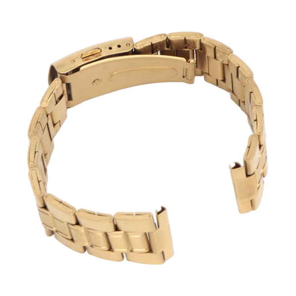 Rostfritt stål klockarmband Snabbkoppling Dubbellås Spänne Ersättning Metall Klockarmband Rem för Män Kvinnor Guld 22mm/0.9in