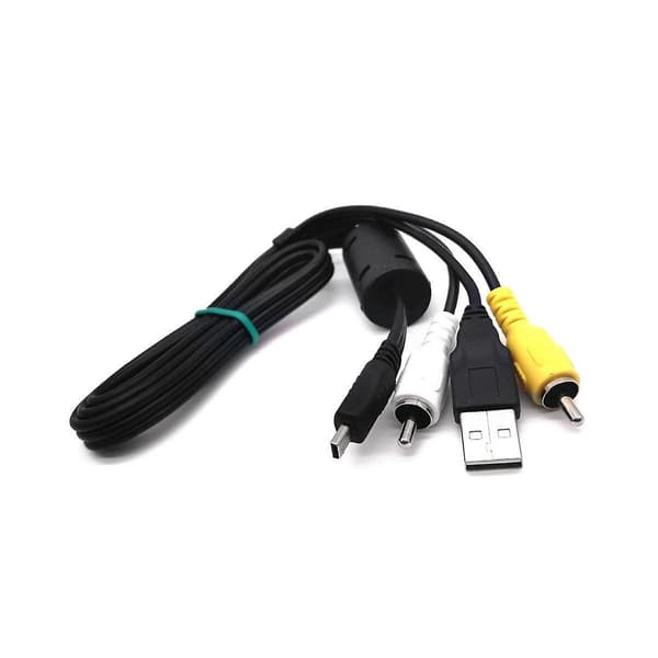 -E6 Kamera Mini 8-nastainen USB-datakaapeli video AV RCA Dual Multi-Function CoolPixille