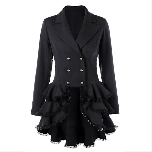 Elegant Women's Blue Medieval Renaissance Windbreaker Jacket Coat