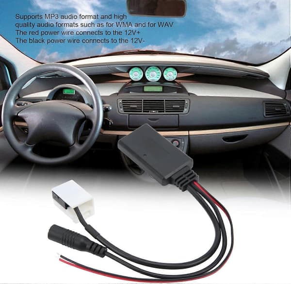 Aux-adapter, Bluetooth 5.0 bilstereo AUX-adapterkabelmodul til C2 C4 C5 C6 C8 til 207 307 407 607 807
